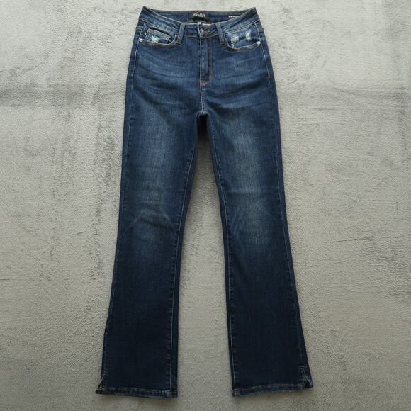 Judy Blue Jeans Juniors Size 3/26 High-Rise Slim Bootcut 29.5" Inseam Distressed - Picture 1 of 16